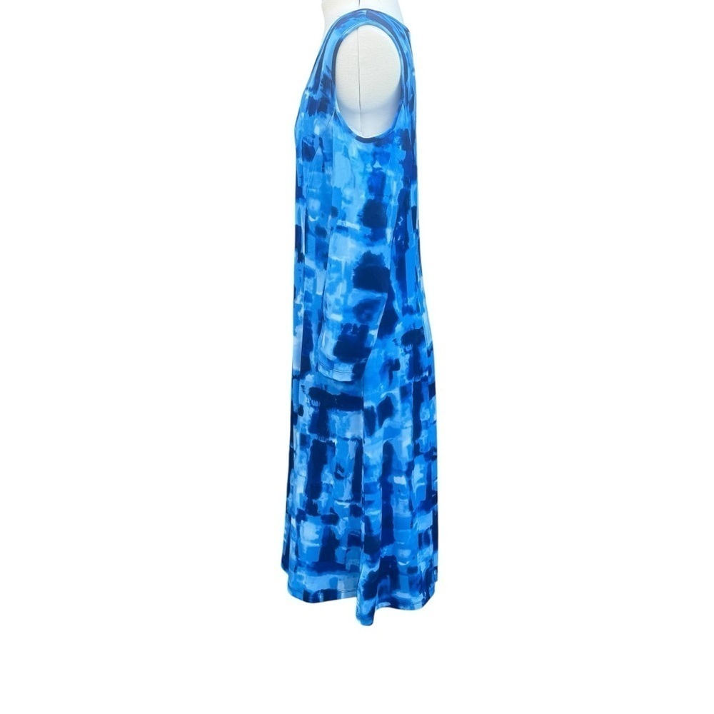Susan Graver Blue Cold Shoulder Midi Dress - Picture 7 of 10